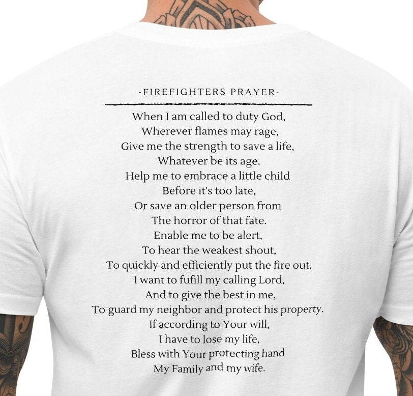 Firefighters Prayer T-Shirt | Firefighter Gift Fire Department | Hero First Responder | Christmas Gift for Firefighter