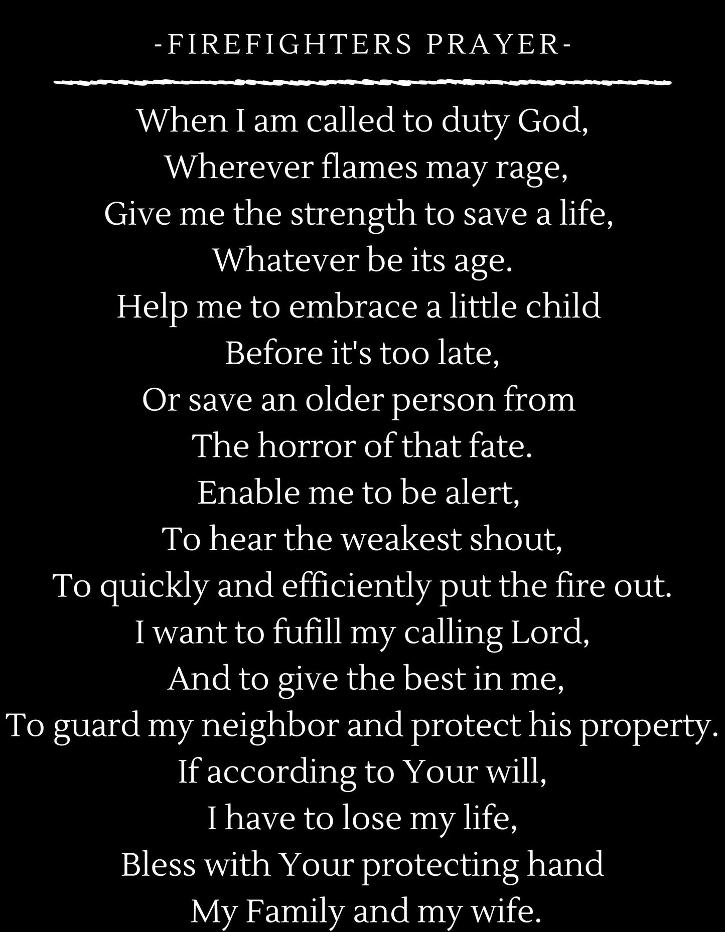 Firefighters Prayer T-Shirt | The Perfect Firefighter Christmas Gift Idea | Fire Department T-Shirt | IAFF |