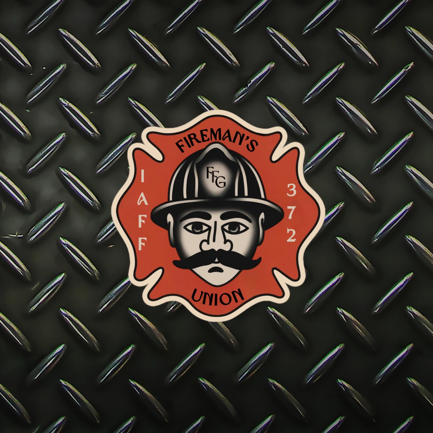 Personalized Vintage IAFF Union Firefighter Sticker - American Traditional Tattoo Art, Customized Gift, Vintage Firefighter Decal