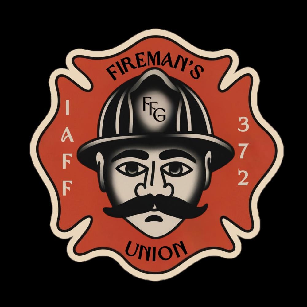 Personalized Vintage IAFF Union Firefighter Sticker - American Traditional Tattoo Art, Customized Gift, Vintage Firefighter Decal