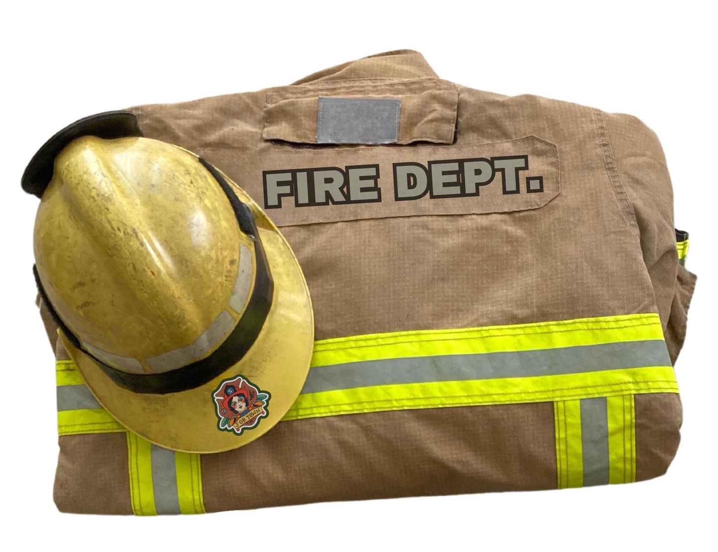 Female Firefighter Sticker – American Traditional Tattoo Design | "Job Town" Firefighter Decal | Vintage Firefighter Art | Christmas Gift