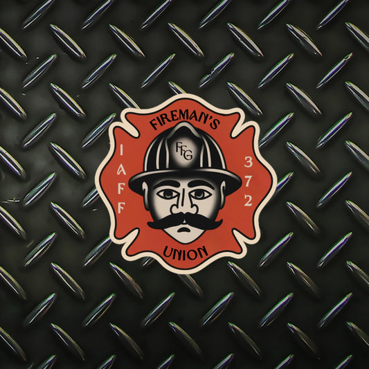 Personalized Vintage IAFF Union Firefighter Sticker - American Traditional Tattoo Art, Customized Gift, Vintage Firefighter Decal
