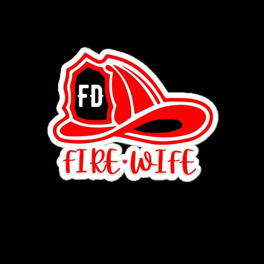 Firefighter Wife Sticker | Proud Firefighter Spouse Decal | Durable Vinyl Decal for Car, Laptop, or Water Bottle I Christmas gift for Mom